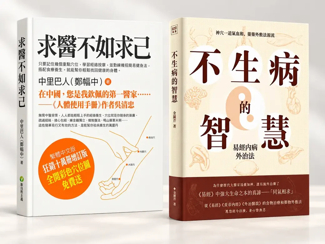 《求醫不如求己》與《不生病的智慧》兩本中文養生讀物合照